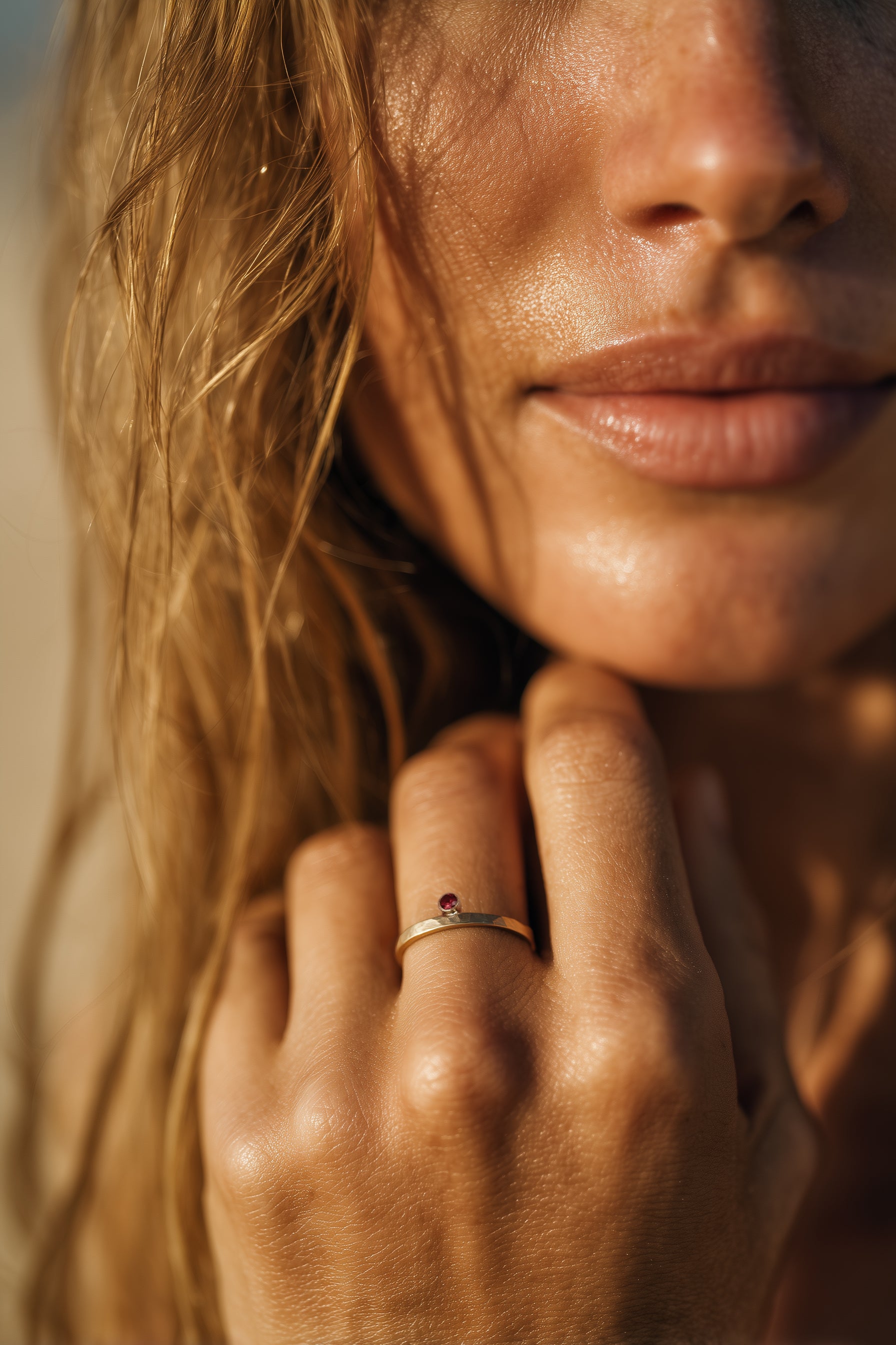 Coral Birthstone Ring