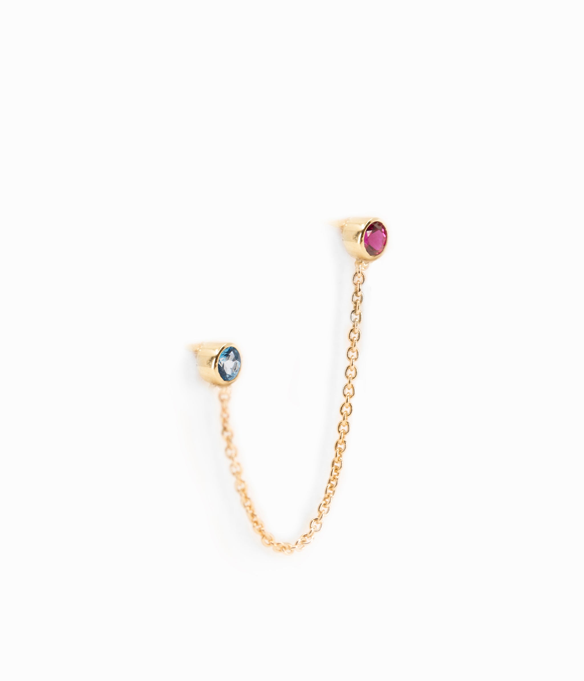 Stud Chain met 2 Geboortestenen