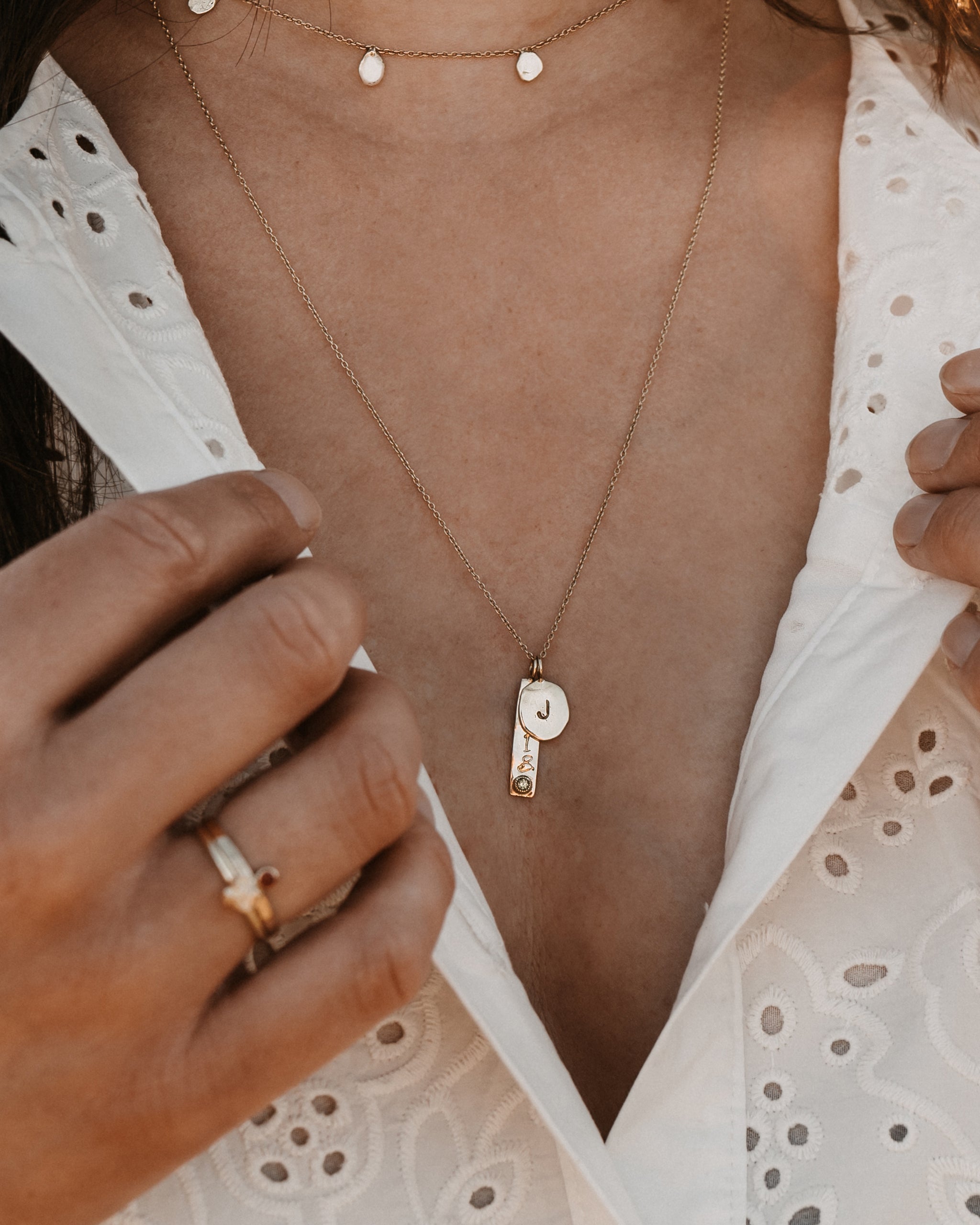 Pebble Letter Necklace