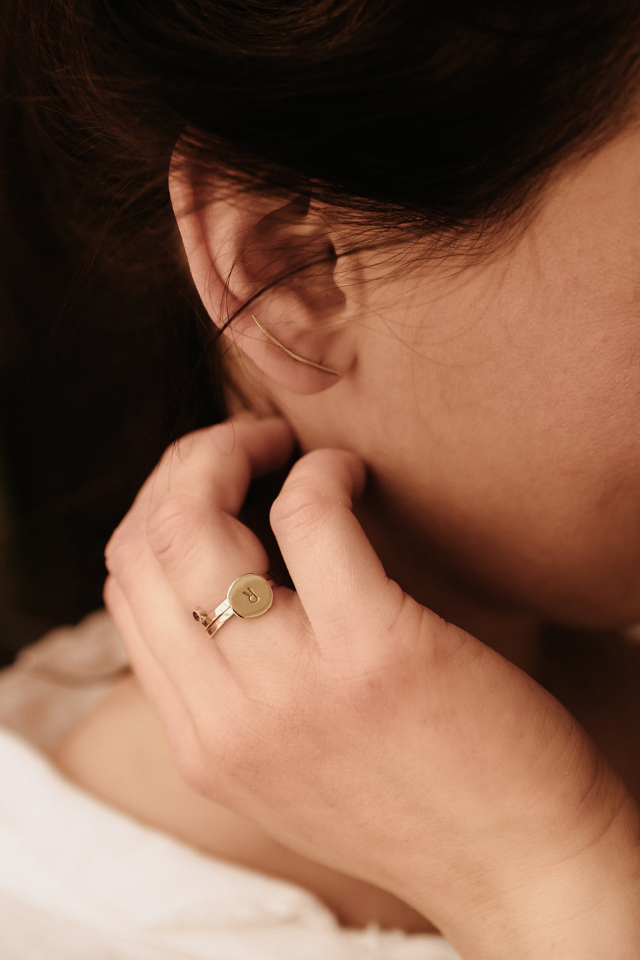 Pebble Letter Ring