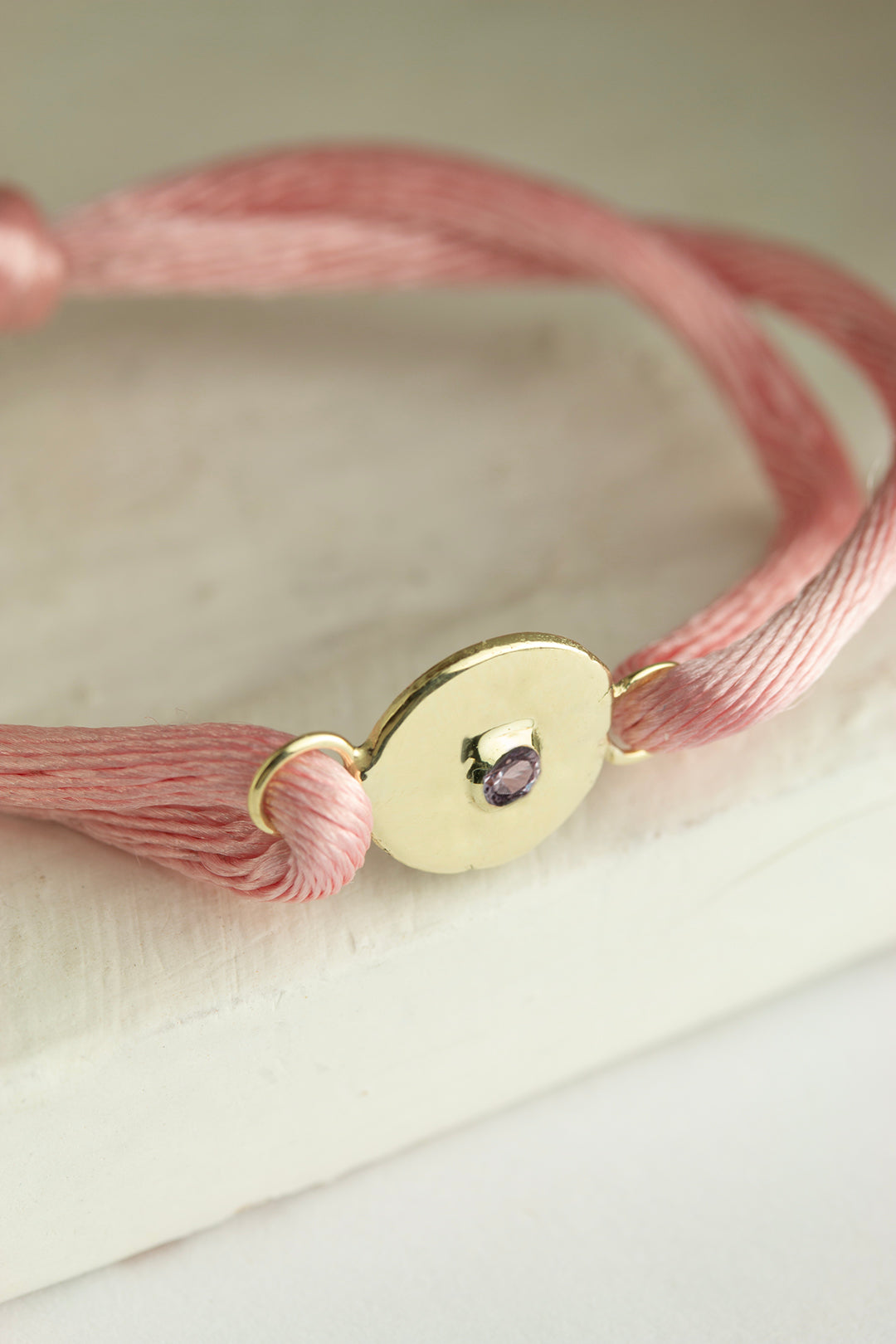 Pebble Birthstone Armband Satijn